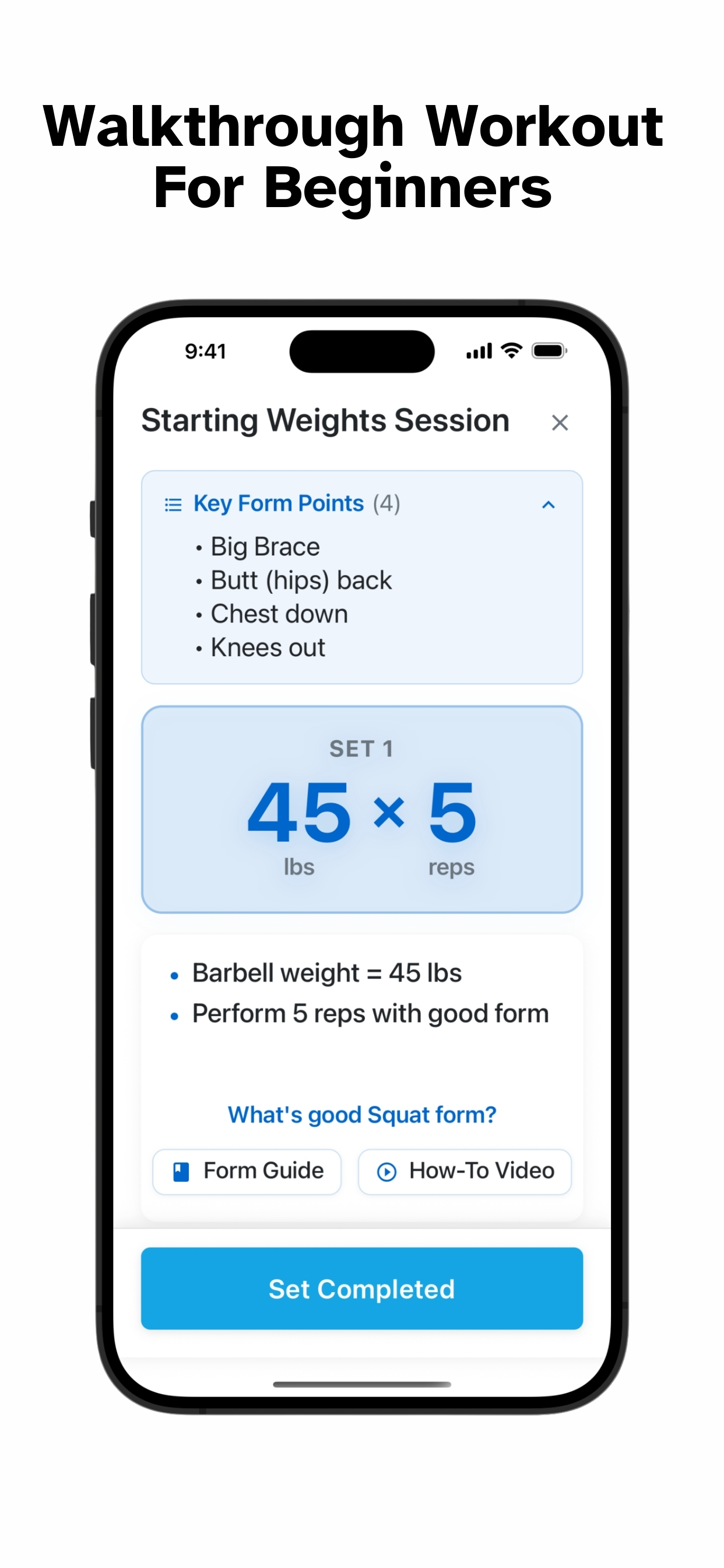 Walkthrough Workout For Beginners - Step by step guidance